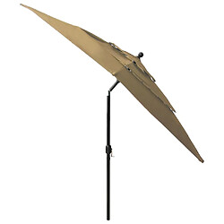 Acheter ComfortXL Parasol à 3 Niveaux Avec Mât En Aluminium Taupe 2,5x2,5 M