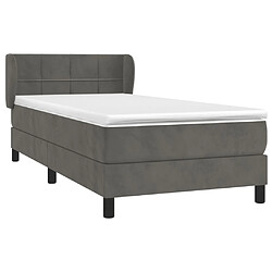 Avis Maison Chic Lit Adulte - Lit simple Lit à sommier tapissier avec matelas moelleux - Meuble de Chambre - Gris foncé 100x200 cm -MN15033