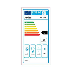 Hotte visière 60cm 66db 195m3/h blanc - ah1406 - AMICA