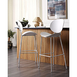 Beliani Tabouret de bar Set de 2 Blanc SHONTO