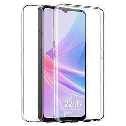 Htdmobiles Coque pour Oppo A58 5G / A78 5G - housse etui silicone gel fine 360 integrale (avant et arriere) + film ecran - TRANSPARENT