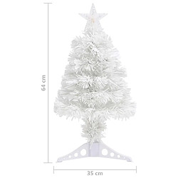 vidaXL Arbre de Noël artificiel pré-éclairé blanc 64 cm fibre optique pas cher