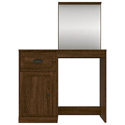 Helloshop26 Coiffeuse table de maquillage design meuble mobilier de chambre et miroir 90 x 50 x 132,5 cm bois ingénierie chêne marron 02_0006410