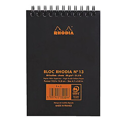 Avis Bloc bureau Rhodia noir spirale 80 feuilles 5 x 5 cm n° 13 format 10,5 x 14,8 cm - Lot de 5