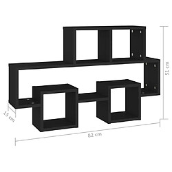 vidaXL Étagère murale forme d'auto Noir 82x15x51 cm Bois d’ingénierie pas cher