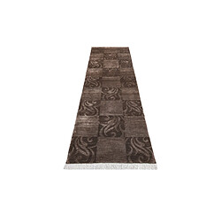 Avis Vidal Tapis de couloir en laine 305x76 brun Darya