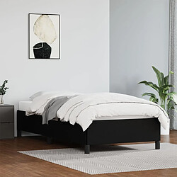 Maison Chic Lit adulte - Lit simple Cadre de lit,Structure du lit Contemporain Noir 100x200 cm Similicuir -MN24829