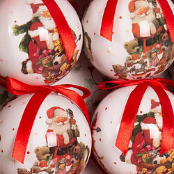 BigBuy Christmas Boules de Noël Rouge Multicouleur Papier Polyfoam 7,5 x 7,5 x 7,5 cm (6 Unités)