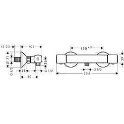 Hansgrohe - Mitigeur thermostatique douche Ecostat Universal chromé