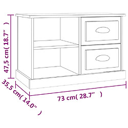 vidaXL Meuble TV blanc 73x35,5x47,5 cm bois d'ingénierie pas cher