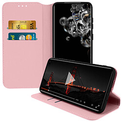 Avizar Housse Samsung Galaxy S20 Ultra Étui Folio Portefeuille Fonction Support rose