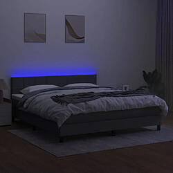 Avis vidaXL Sommier à lattes de lit et matelas et LED Gris foncé 180x200 cm