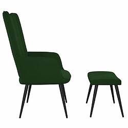 Avis Maison Chic Chaise de relaxation | Fauteuil relax avec repose-pied Vert foncé Velours -GKD98328