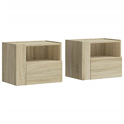 vidaXL Tables de chevet murales 2 pcs chêne sonoma 45x30x35 cm