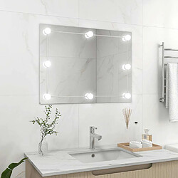 vidaXL Miroir mural sans cadre avec lampes LED Rectangulaire Verre