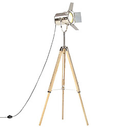 vidaXL Lampadaire à trépied bois de manguier massif 140 cm