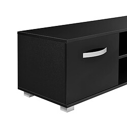 Avis Helloshop26 Meuble TV moderne support télé avec 2 portes et 2 étagères ouvertes panneau de particule mélaminé 120 x 40 x 38 cm noir 03_0005872