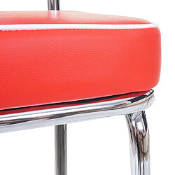 Acheter Mendler 2x tabouret de bar Avellino, chaise de comptoir, design rétro des années 50, similicuir ~ rouge / blanc