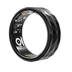 Bague Connectée Argentée Étanche Suivi Santé Modes Sport Bluetooth 5.3 Noir YONIS