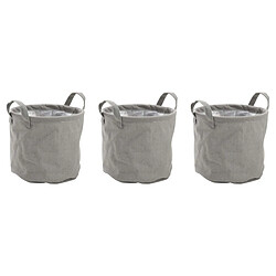 Aubry Gaspard Cache pot en jute gris (Lot de 3).