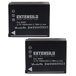 Vhbw EXTENSILO 2x Batteries compatible avec Panasonic Lumix DMC-TZ1, DMC-TZ2, DMC-TZ11, DMC-TZ15 appareil photo, reflex numérique (1000mAh, 3,7V, Li-ion)