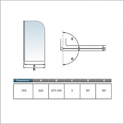 Acheter Pare baignoire 70x130cm en verre anticalcaire pivotant à 180°