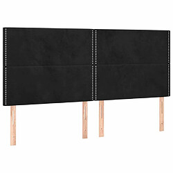 Maison Chic Lot de 4 Têtes de lit design pour chambre - Décoration de lit Noir 100x5x78/88 cm Velours -MN16527