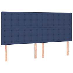 Acheter vidaXL Sommier à lattes de lit avec matelas Bleu 160x200 cm Tissu