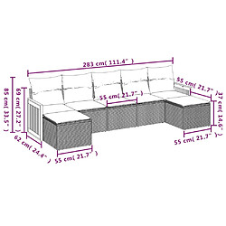 Avis Maison Chic Salon de jardin 7 pcs avec coussins | Ensemble de Table et chaises | Mobilier d'Extérieur noir résine tressée -GKD61950