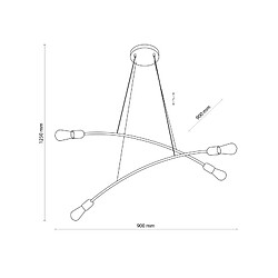 Acheter Hemerane Suspension en verre – L90cm -4xE27 - modèle HELIX de TK LIGHTING