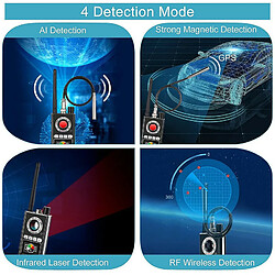 Avis Chrono Détecteur Anti-Espion Détecteur de Bogue de caméra cachée Détecteur GPS pour Dispositif de Suivi GSM Signal RF Tracker GPS sans Fil Détecteur de Dispositif d'écoute avec Fonction AI(noir)