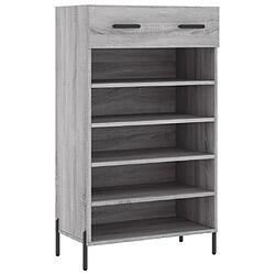 Maison Chic Armoire à Chaussures,Meuble de Rangement à Chaussures sonoma gris 60x35x105 cm bois d'ingénierie -MN56785