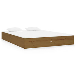 vidaXL Cadre de lit sans matelas marron miel bois massif 120x190 cm