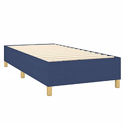 Avis vidaXL Sommier à lattes de lit avec matelas Bleu 90x190 cm Tissu