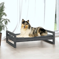 Avis Maison Chic Niche Lit pour chien | Panier couchage pour chien Gris 95,5x65,5x28 cm Bois de pin solide -GKD82142