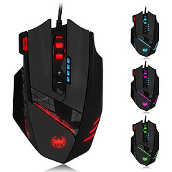 Universal C-12 Boutons programmables LED Optical USB Gaming Mouse Souris 8000 DPI Table d'ordinateur Ergonomic Silent pas cher