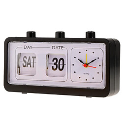 Acheter mode rétro flip clock digtal flip jour date heure affichage horloge noir