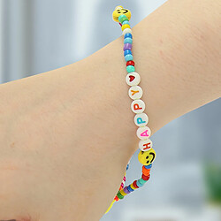 Avizar Bijou Téléphone Bracelet à Perles, Smiley, cœurs, lettres Happy Collection Smile pas cher