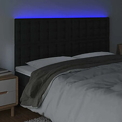 Avis Maison Chic Tête de lit scandinave à LED,meuble de chambre Noir 180x5x118/128 cm Similicuir -MN96043