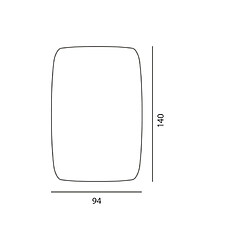 Inside 75 Table repas INFINITY 4 couverts 140 x 94 x 76 cm pied métal noir plateau céramique blanc