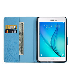 Acheter Wewoo Housse Étui bleu pour Samsung Galaxy Tab A 8.0 / T350 fleurs pressées motif de papillon flip horizontal PU en cuir avec boucle magnétique et titulaire fentes cartes porte-monnaie