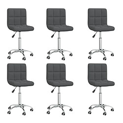 vidaXL Chaises pivotantes à manger lot de 6 Gris foncé Tissu