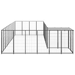 Helloshop26 Chenil extérieur cage enclos parc animaux chien 13,31 m² 110 cm acier noir 02_0000494