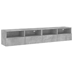 vidaXL Meubles TV muraux 2 pcs gris béton 80x30x30cm bois d'ingénierie