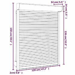 vidaXL Volet roulant aluminium 120x150 cm anthracite pas cher