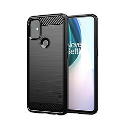 Mofi Coque en TPU fibre de carbone brossée noir pour votre OnePlus Nord N10 5G