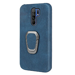 Coque en TPU + PU antichoc avec béquille bleu pour votre Xiaomi Redmi 9/Redmi 9 Prime/Poco M2