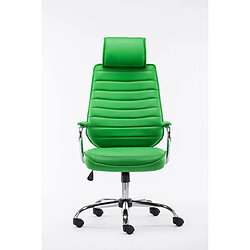 Decoshop26 Fauteuil de bureau hauteur réglable pivotant mécanisme de bascule PVC vert et métal chromé 10_0002632