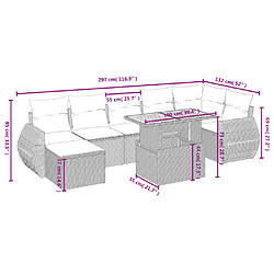 Avis Maison Chic Ensemble Tables et chaises d'extérieur 8 pcs avec coussins,Salon de jardin noir résine tressée -GKD728747