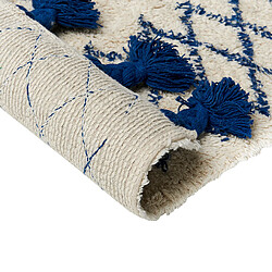 Avis Beliani Tapis en coton 80 x 150 cm beige et bleu ERZINCAN